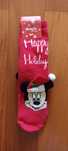 Meias quentes de Natal antiderrapantes com o Mickey Novas com etiqueta