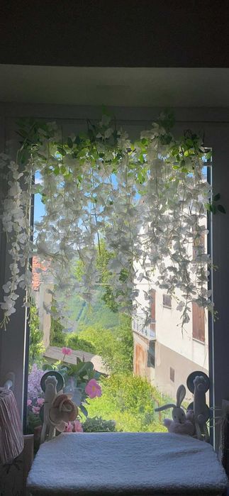 Wisteria glicynia sztuczna girlanda kwiatowa dekoracja 12 sztuk