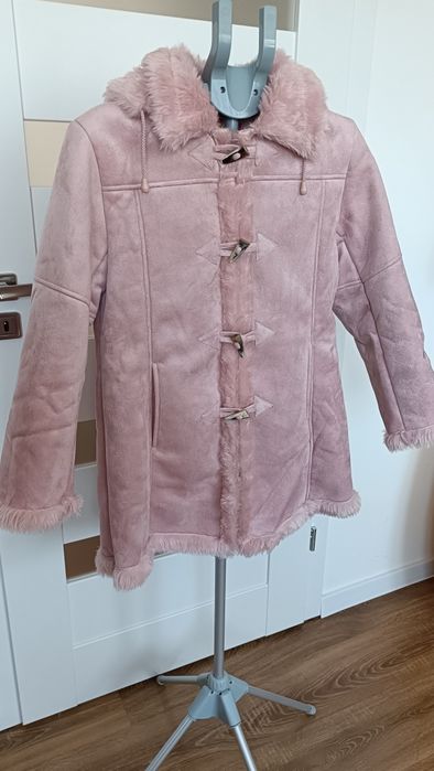 Plaszcz r.164 z futerkiem zimowy