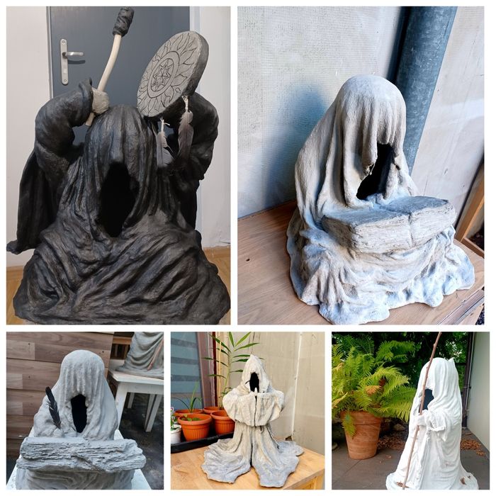 Figura betonowa rzeźba cementowa Mnich. Duch . Zjawa