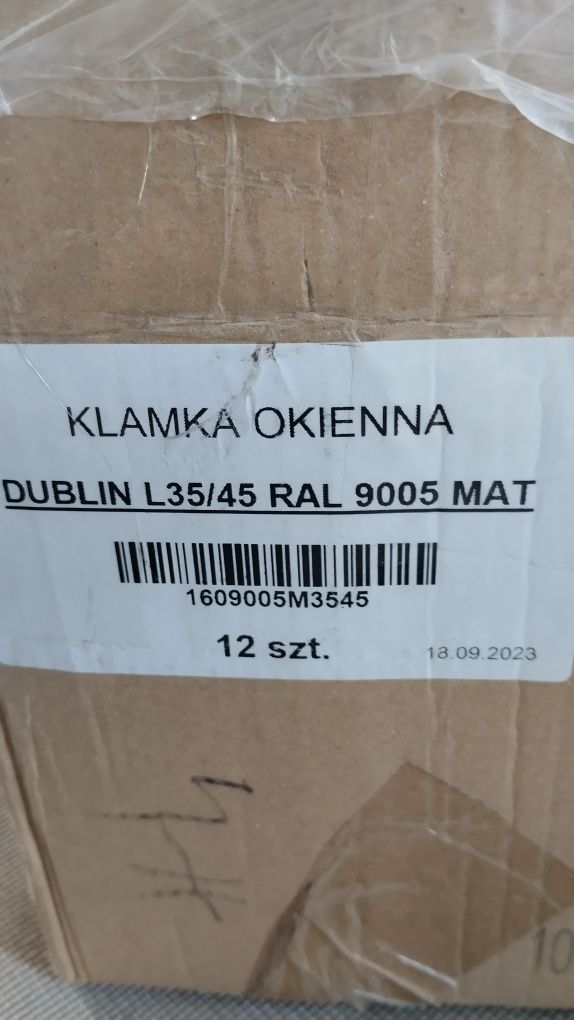 Nowe Klamki Dublin l35/45 9005 Mat czarny 16 sztuk -13.12zl za 1sztuke