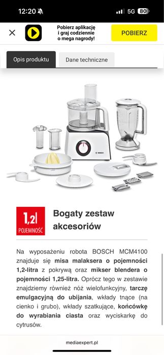 Robot kuchenny Bosch z blenderem kielichowym