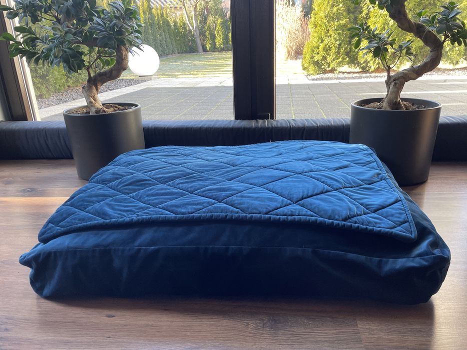 60x80x10 Legowisko spanie dla psa designerskie granat WELUR