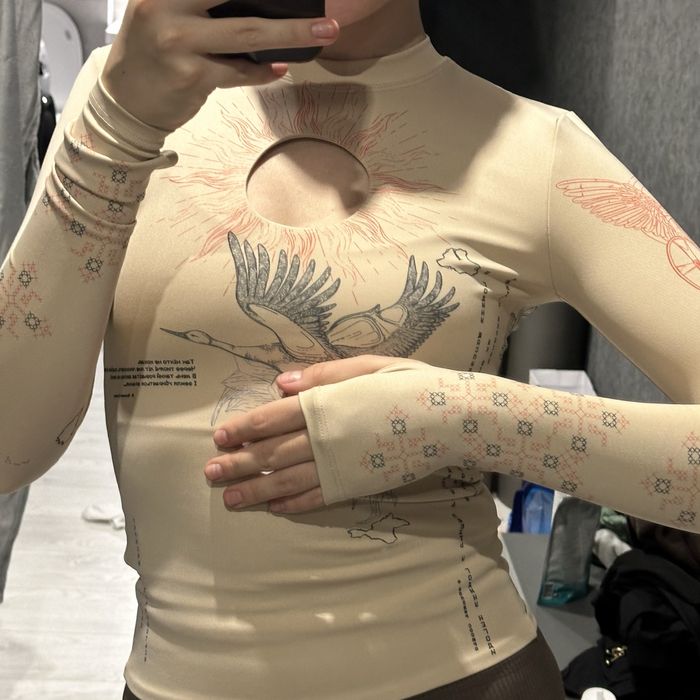 Лонг Gepur з імітацією тату