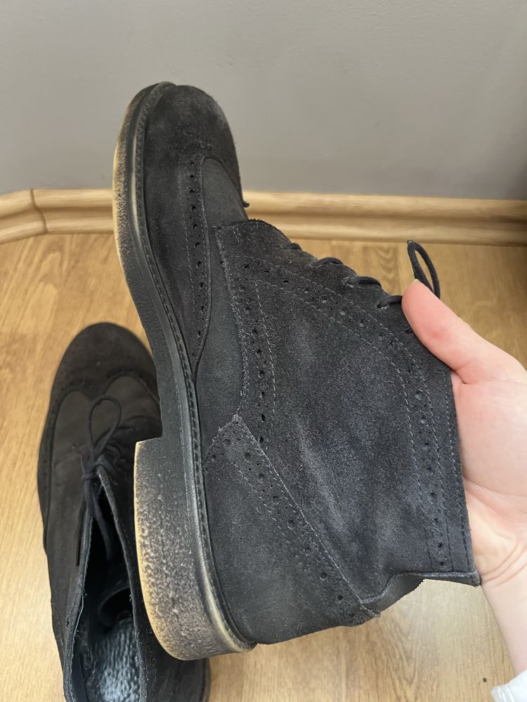 Buty trzewiki zamszowe wizytowe eleganckie