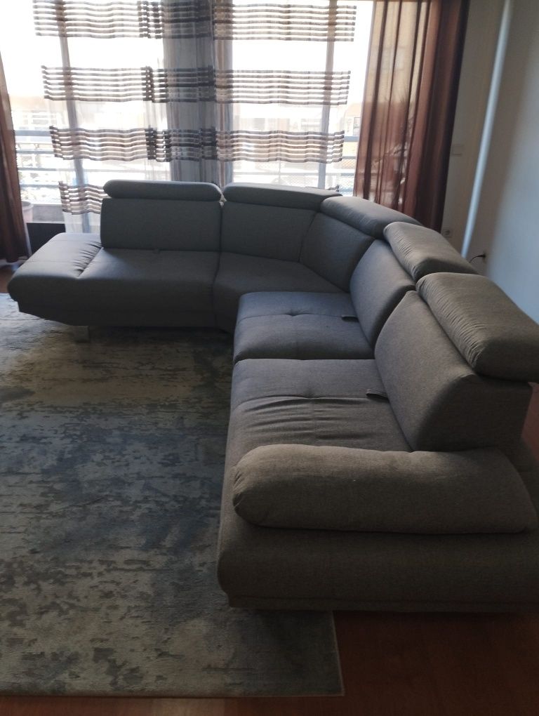 Vendo sofá de canto cor cinza