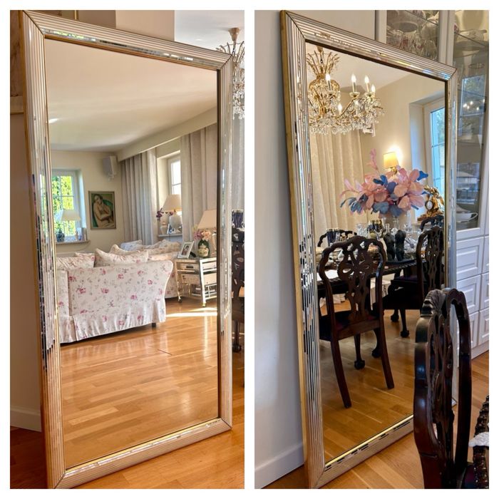 Deknudt Belgisjie luksusowe lustro poziomo pionowe 185/100cm  1980r