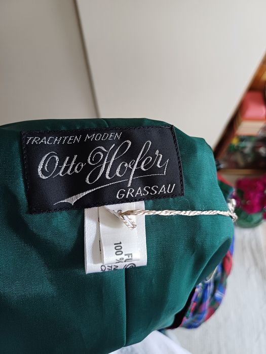 Tafta jedwabna Otto Hofer Grassau 42 XL spodnica maxi długa vint