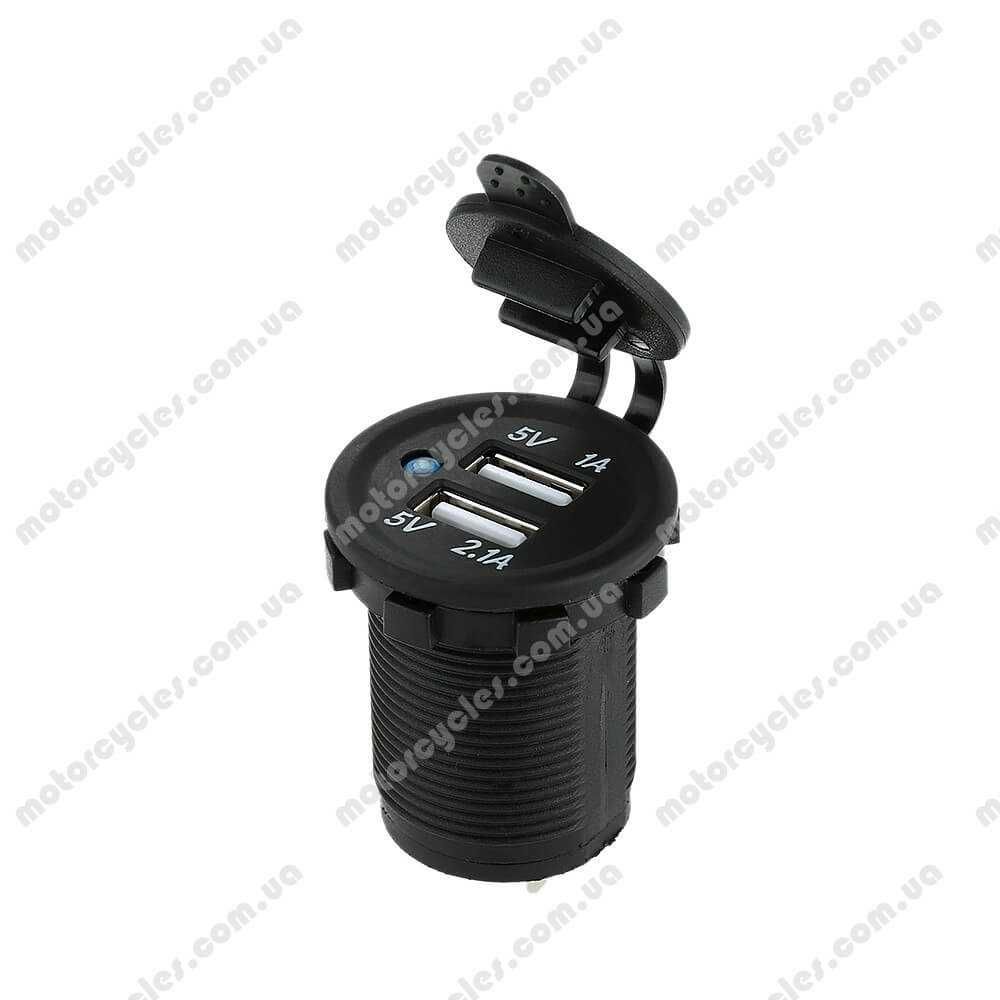 USB 5V 3,1А (врізний, 2 порта) Круглий