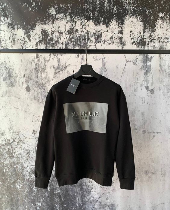 BALMAIN черный мужской свитшот кофта реглан батник оригинал оверсайз
