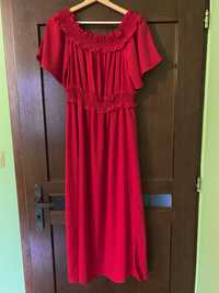 Dluga sukienka hiszpanka czerwona zara S M