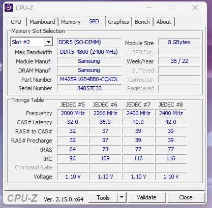Pamięć RAM SAMSUNG 16 GB (2x 8GB) 4800 MHz DDR5 SO-DIMM