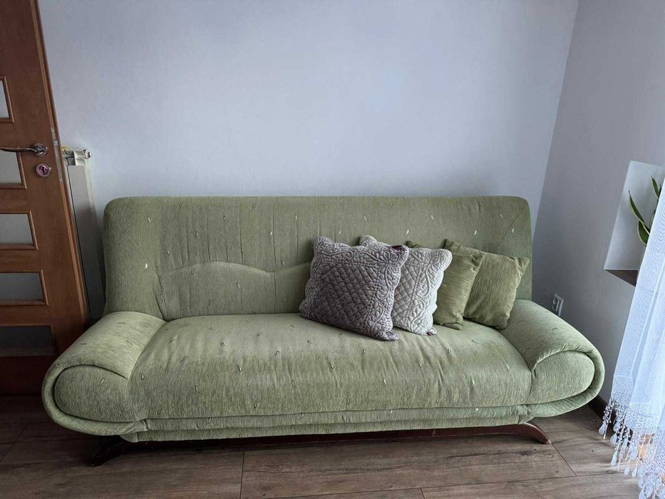 zestaw łóżko, kanapa, sofa rozkładana do spania fotel  kolor zielony