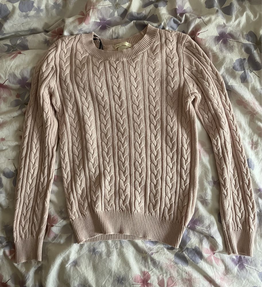 Рожева кофта з косами H&M розмір хс/с