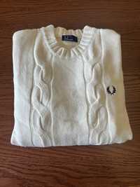 Fred Perry Textured Knit Sweater (in white)
