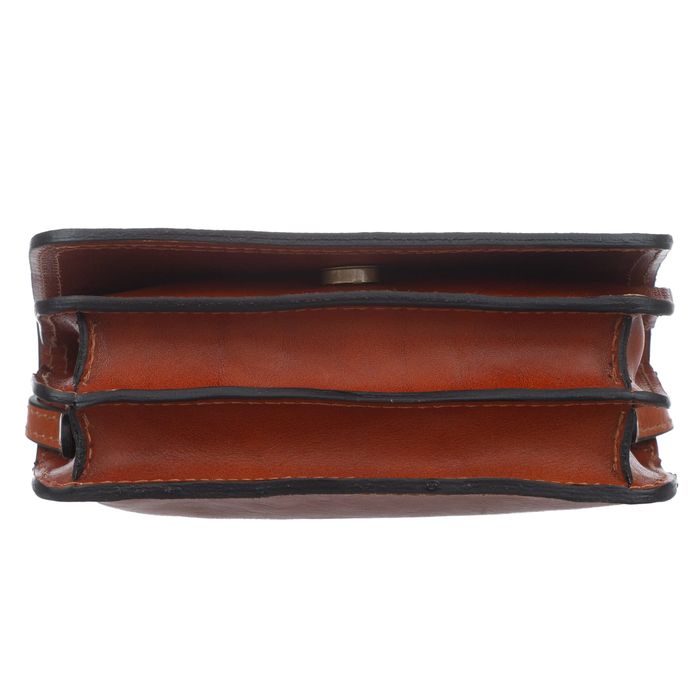 VERA PELLE torebka damska skórzana listonoszka z klapą V562 granatowa