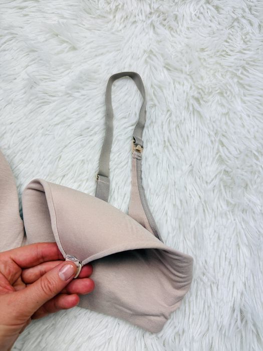 Biustonosz usztywniany ciążowy do karmienia 80C beżowy H&M