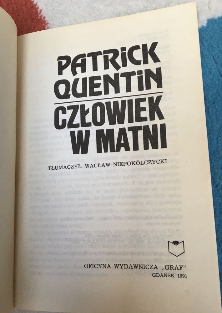 Książka Człowiek w matni, Patrick Quentin
