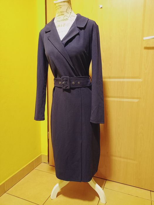 Granatowa sukienka szmizjerka Mohito r.S.  W.B.S.