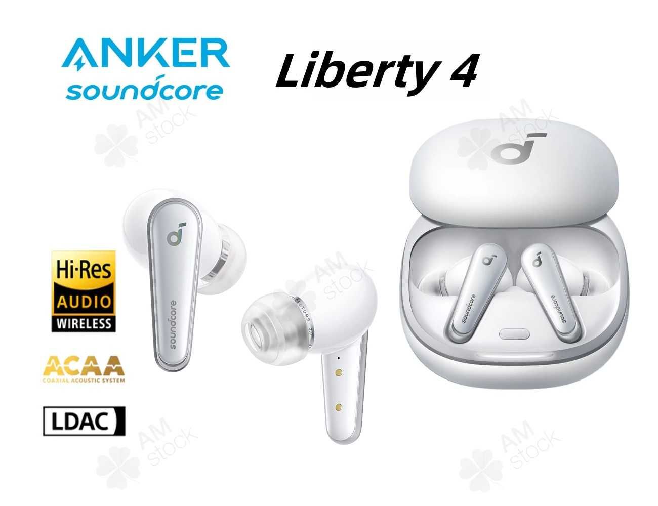 Наушники Anker SoundCore Liberty 4 White Hi-Res 360° BT5.3 ANC 9/28ч