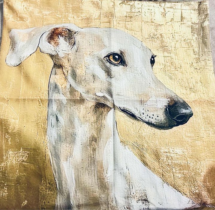 Poszewka na poduszke z chartem