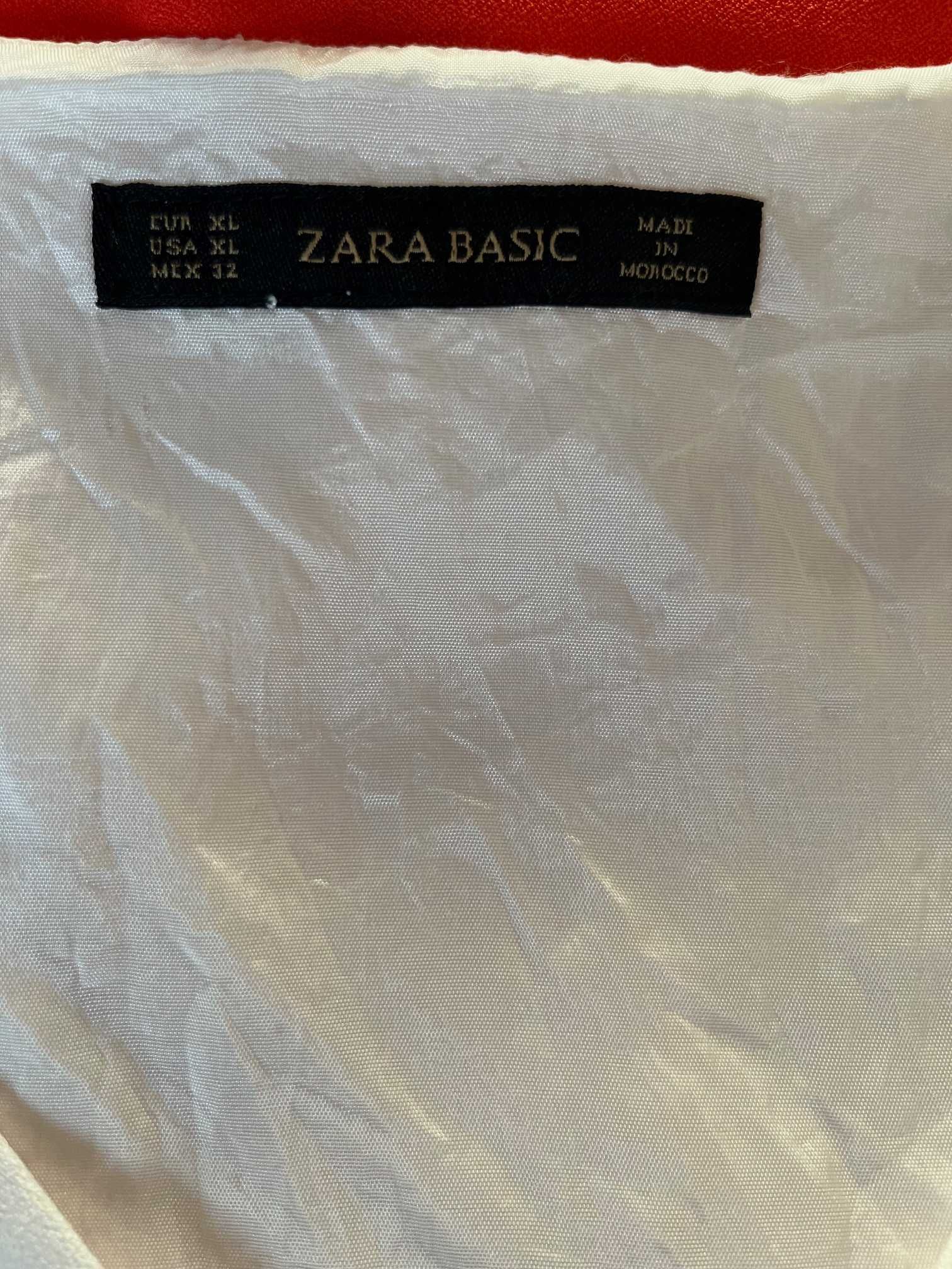 Sukienka Zara Basic biało czerwona rozmiar XL