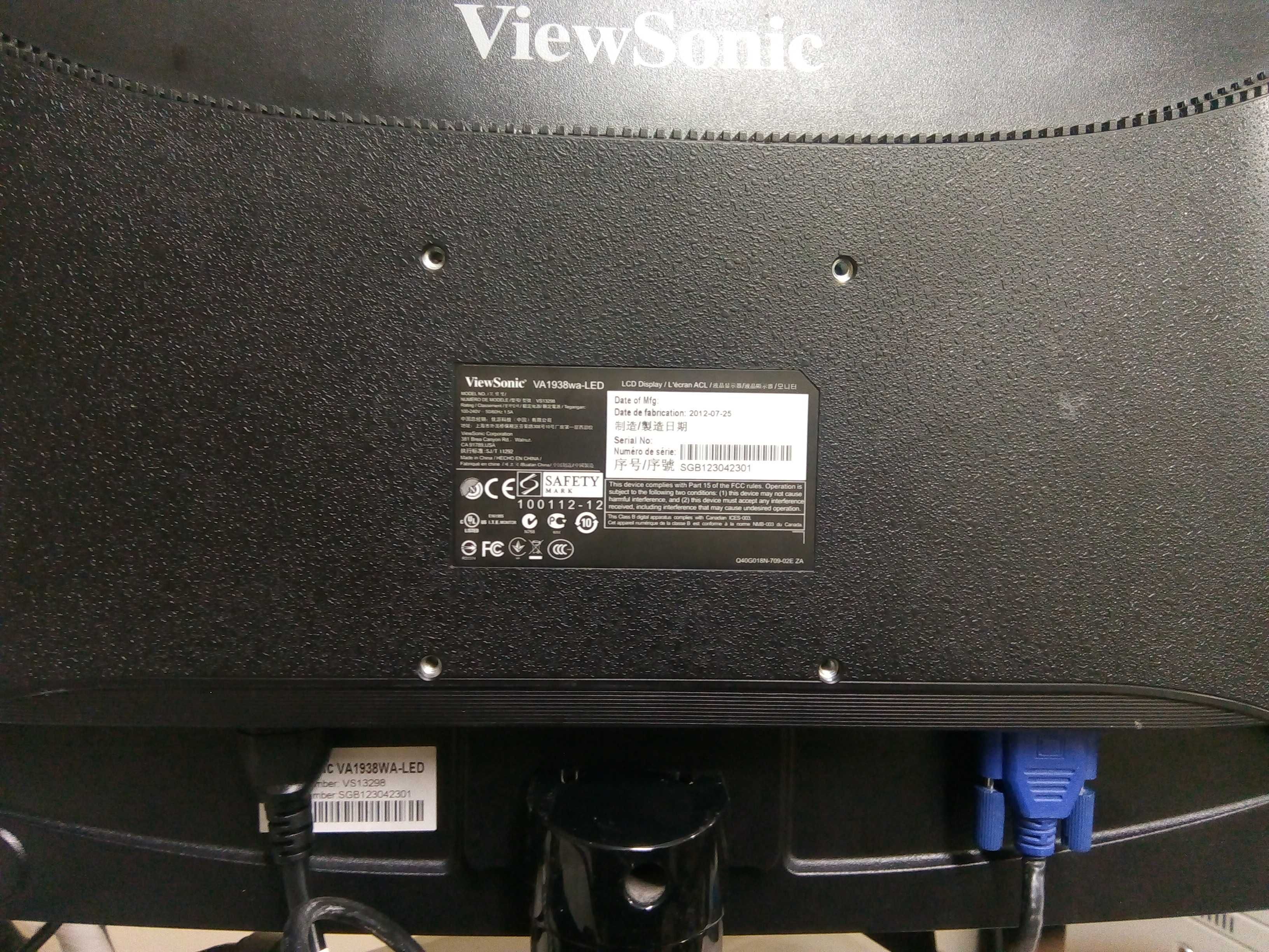 Продам 19 дюймовий монітор ViewSonic  VA1938wa-LED