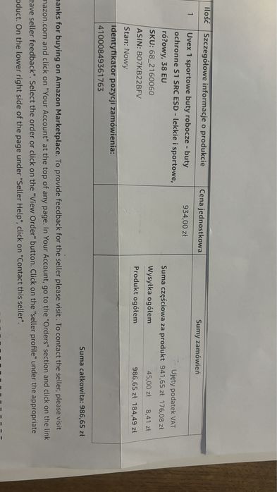 Buty robocze ochronne damskie Uvex S1 SRC ESD  65978 rozmiar 38