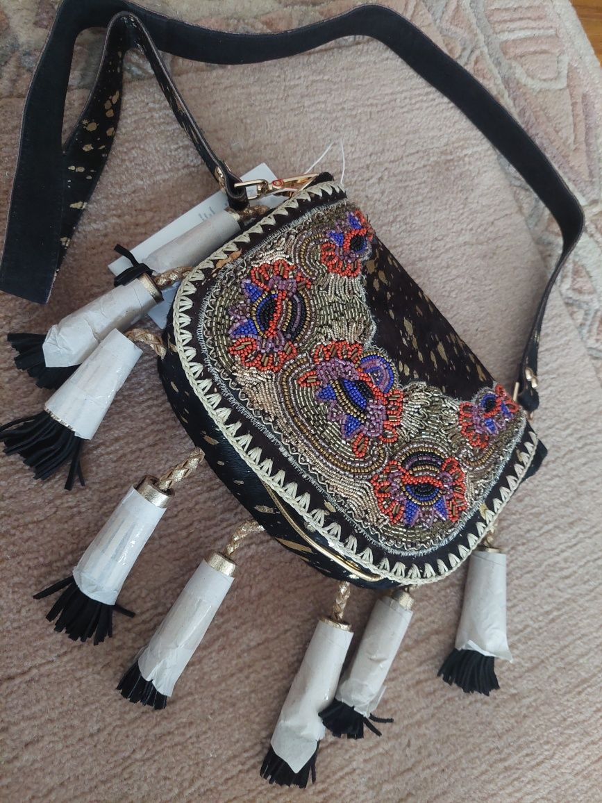 Alex Max torebka listonoszka skórzana boho hand made