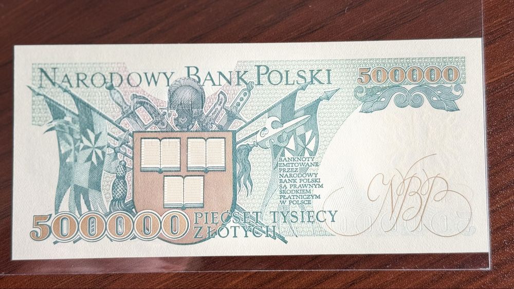 500.000 zł 1990 r. UNC 500 tys. PRL