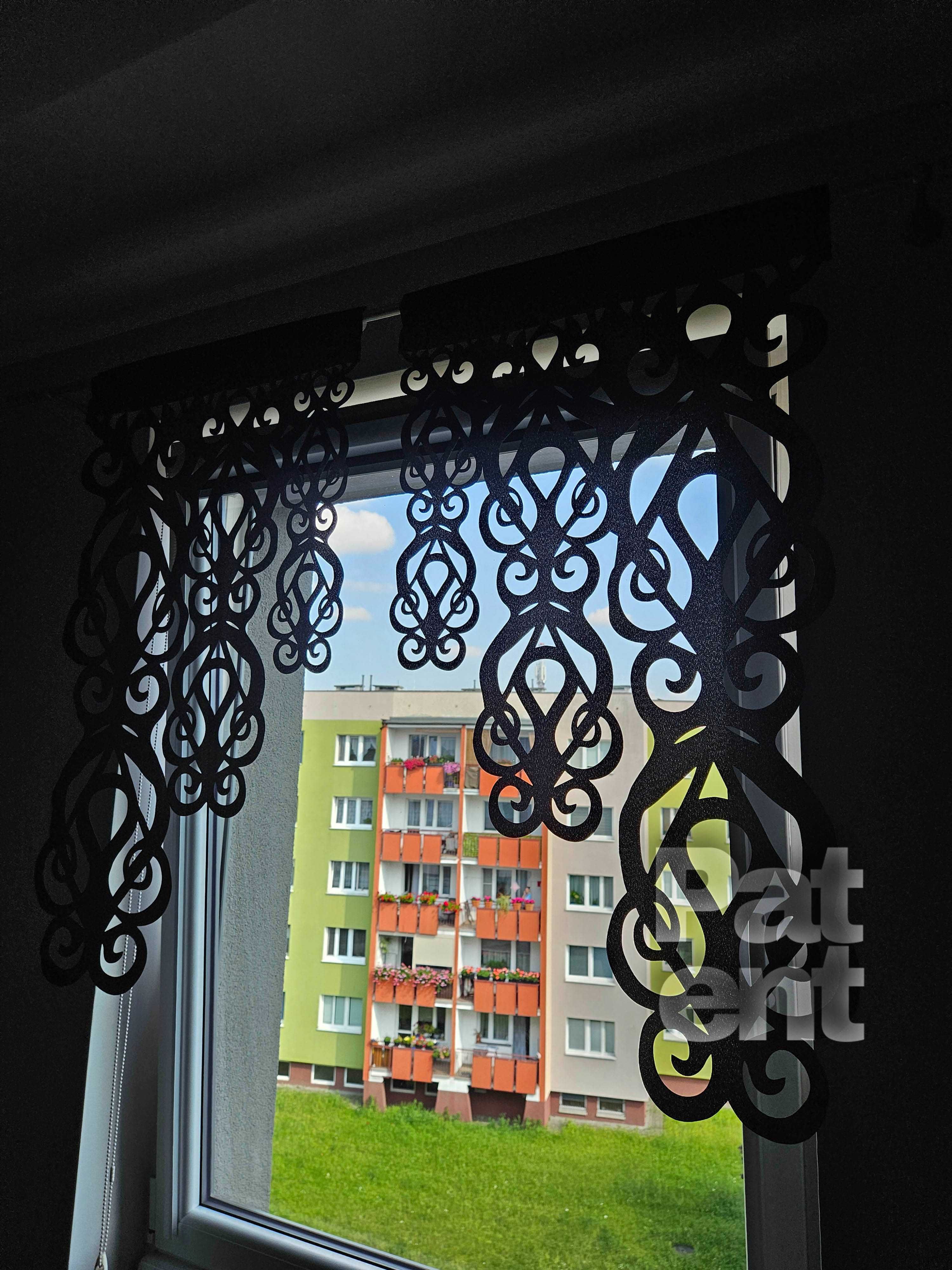 Firana panele ekranowe 60x100 cm żakardowe 2 sztuki na okno czarne
