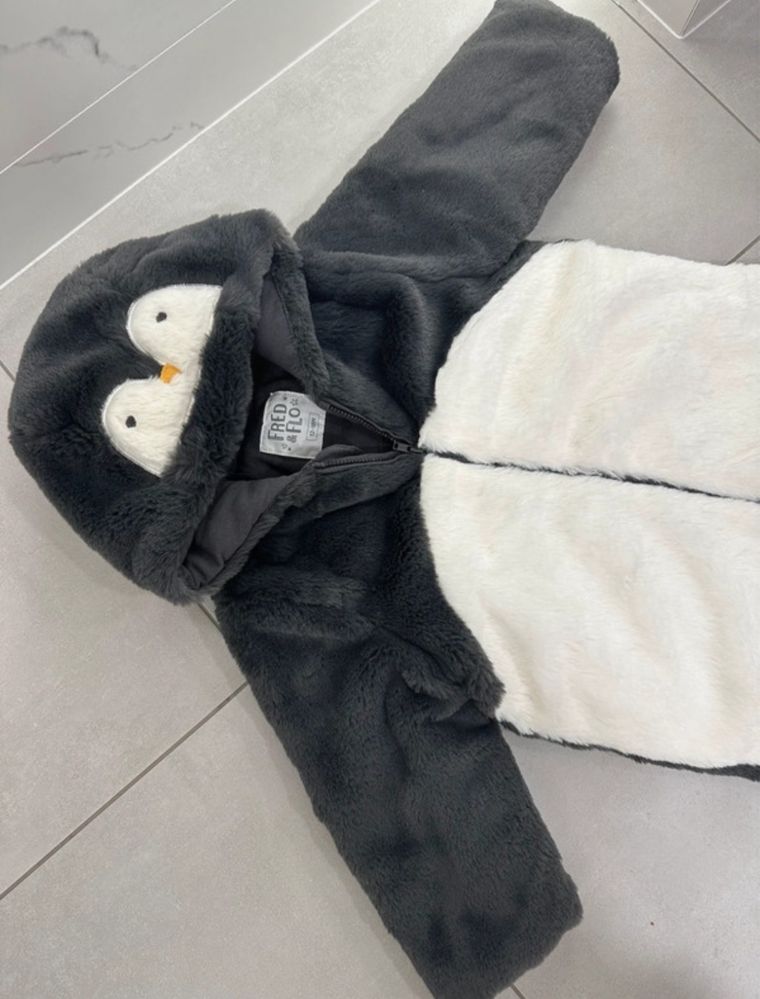 Kombinezon pajacyk na zimę dla dziecka pingwinek onesie 80-86cm