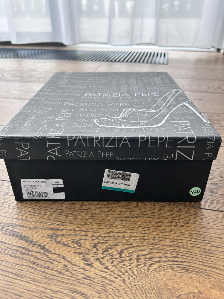 Patrizia Pepe cudne beżowe botki letnie peep toe r. 40