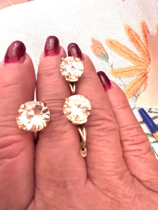 Набор серьги и кольцо СК 17,5 см (серебро),та набор 16,5.