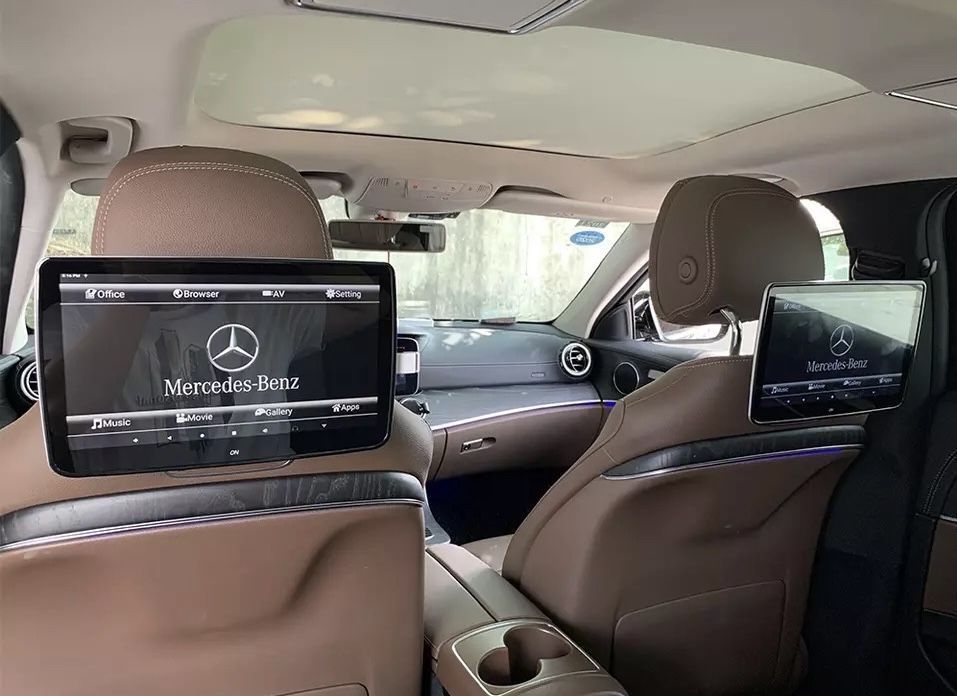 монитор в подголовник на спинку сидений Mercedes Audi Porshe Android