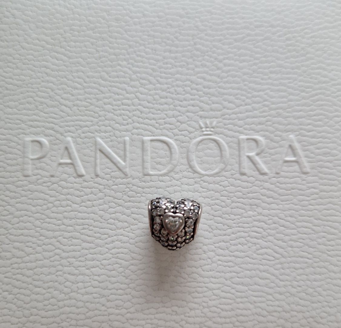 Charms serce cyrkonie Pandora oryginalny