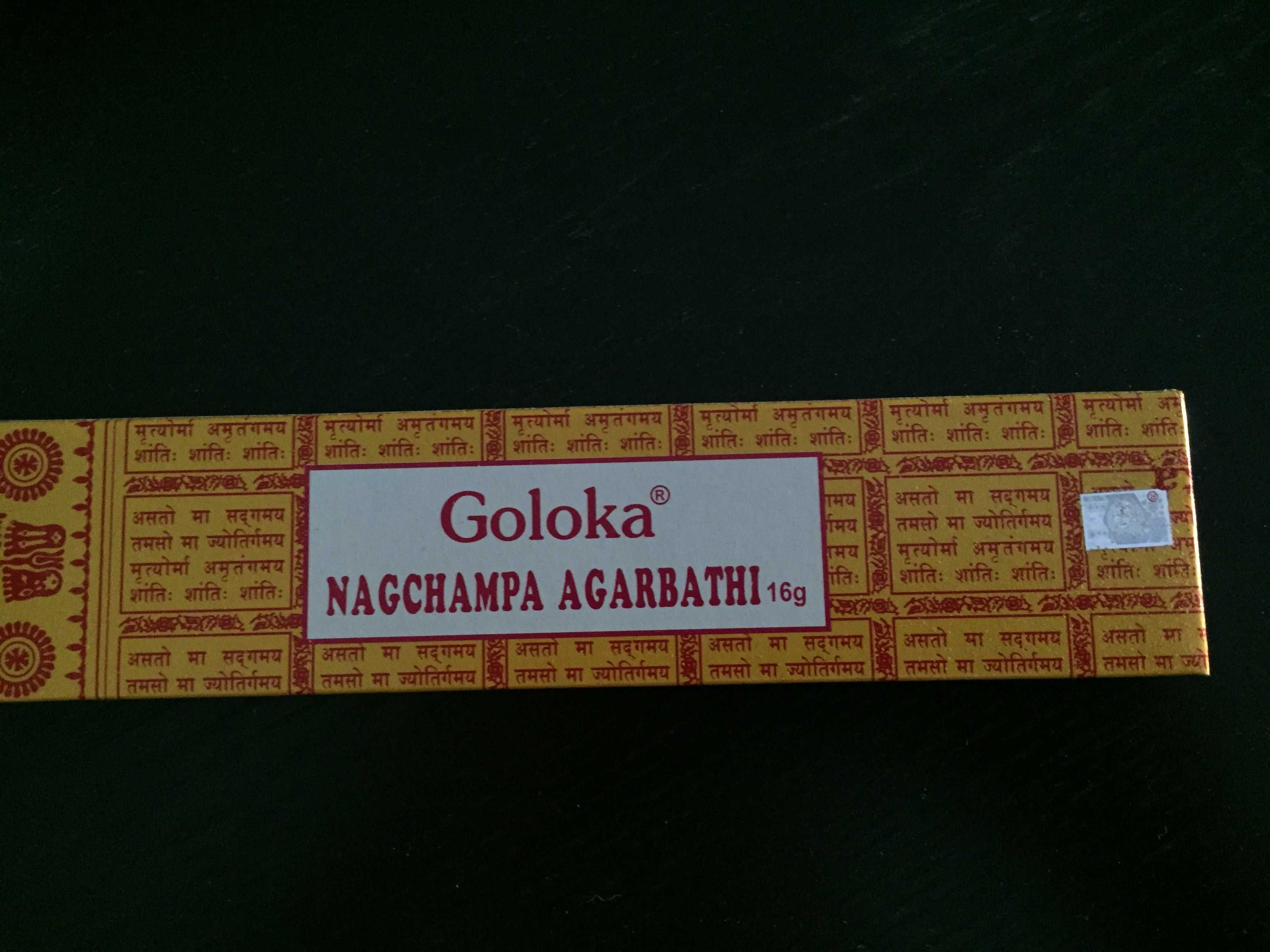 1 caixa 16g Goloka Nagchampa Incense Sticks