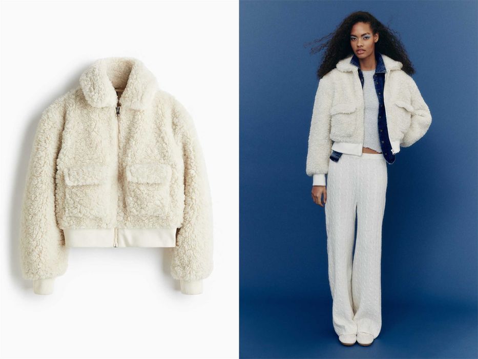 Kurtka puszysta S nowa kolekcja z misia kremowa PROMOCJA divided