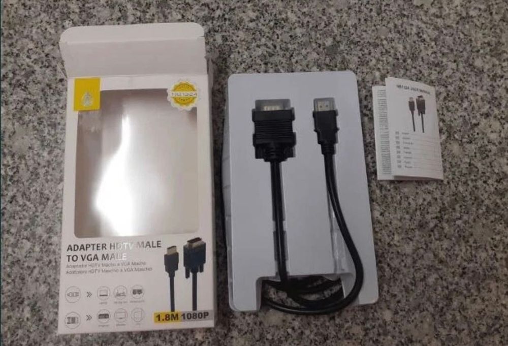 Adaptador De Vga Para Hdmi One Plus Nb1324 Preto Hdtv Male To Vga Male