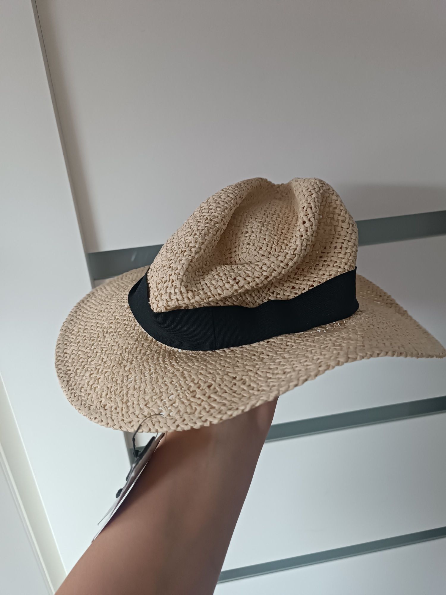 Nowy kapelusz damski Boho pleciony h&M