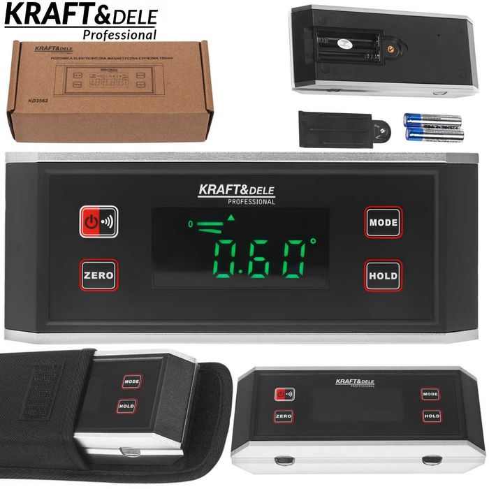 KRAFT&DELE Kompaktowa Poziomica Elektryczna Magnetyczna 150 Mm KD3562