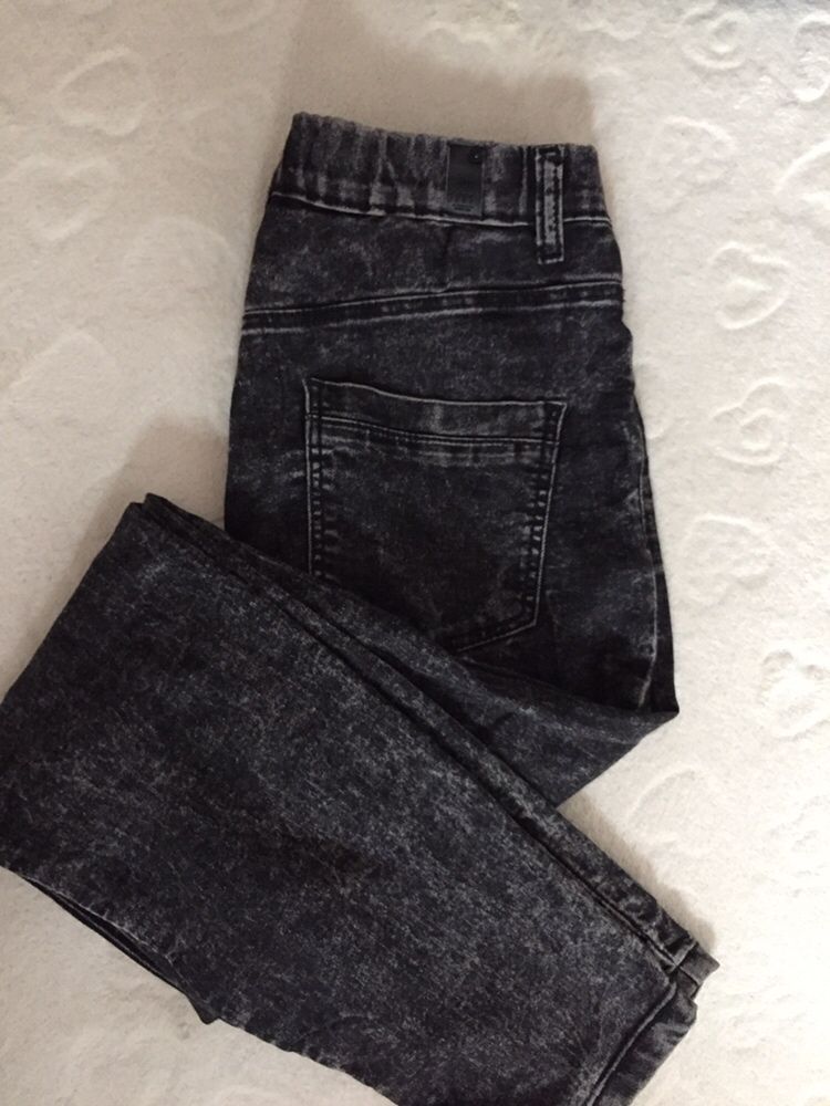 Czarne szare dżinsy jeansy House wąskie rurki przetarcia rozmiar 36 S