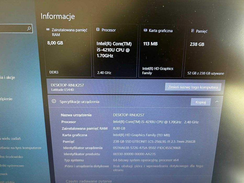 Laptop Dell Latitude E5440
