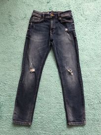 Spodnie jeansowe Next 146 regular dziury przetarcia 10-11