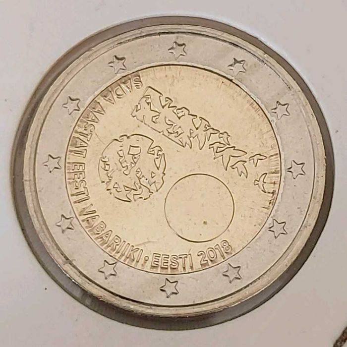 2 Euros de 2018 da Estónia, Cent. da Independência  República  Estónia