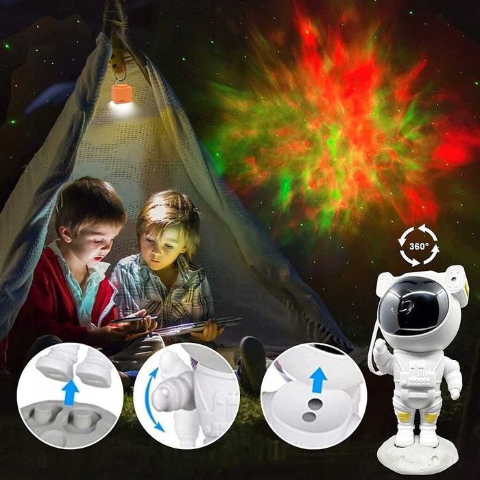 Projektor gwiazd lampka nocna Astronauta LED Gwiezdne niebo