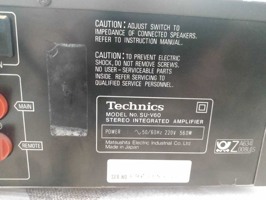 sprzedam wzmacniacz technics SU-60 klasy AA system VC-4