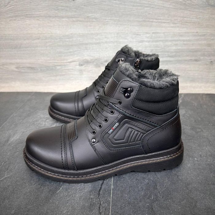 Чоловічі шкіряні зимові ботінки