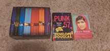 Livros (Harry Potter, Punk 57, Eu sou Malala)