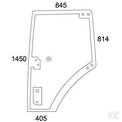 Szyba drzwi lewe Fendt 927, 930, 933, 936, 939, ACX602